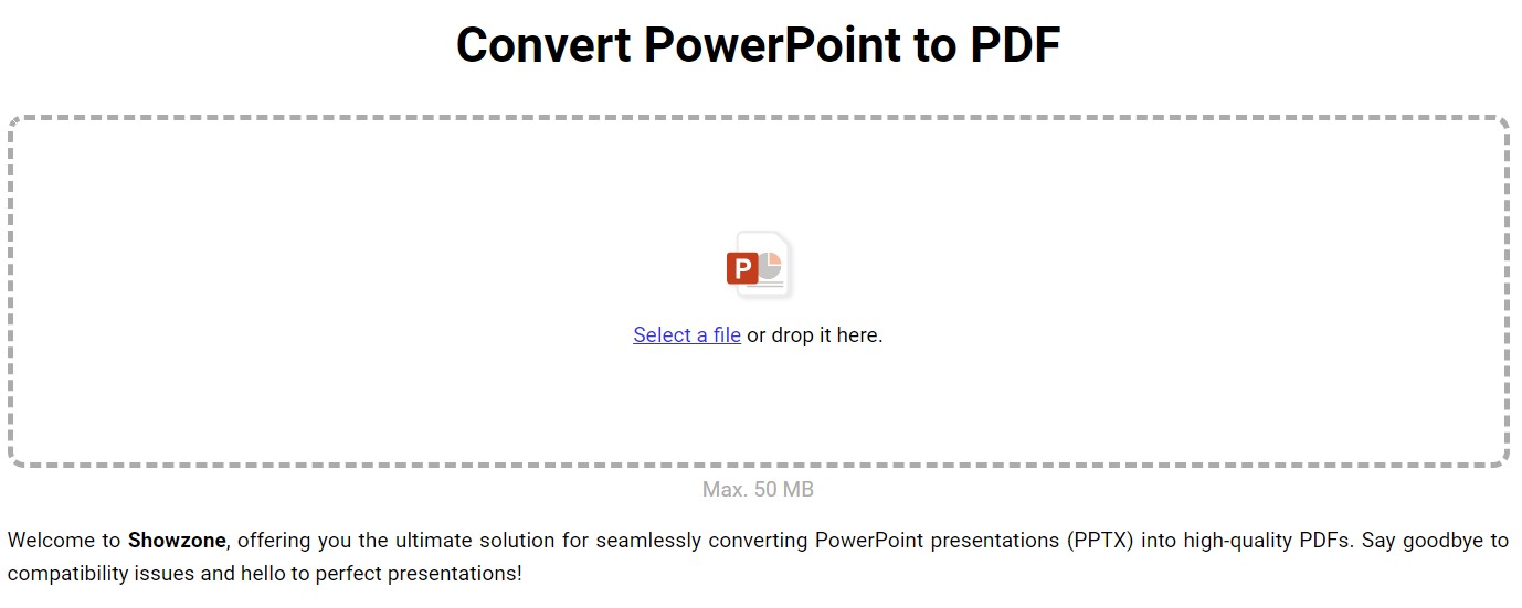 Powerpoint to PDF using Showzone